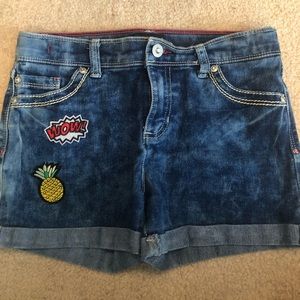 Childrens patch jean shorts